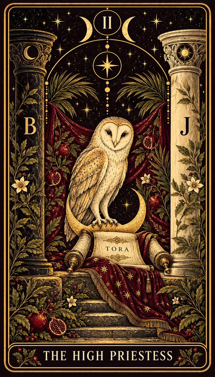 The High Priestess from the Gilded Garden deck