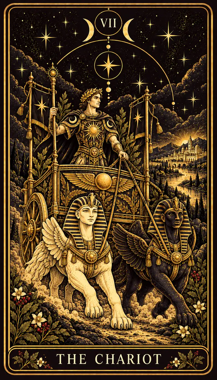 The Chariot from the Gilded Garden deck