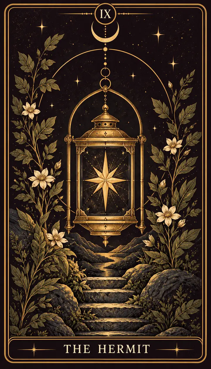 The Hermit from the Gilded Garden deck