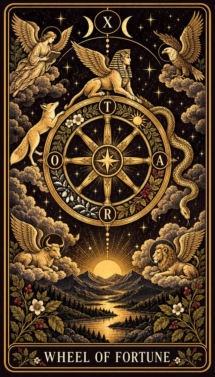 Wheel of Fortune from the Gilded Garden deck