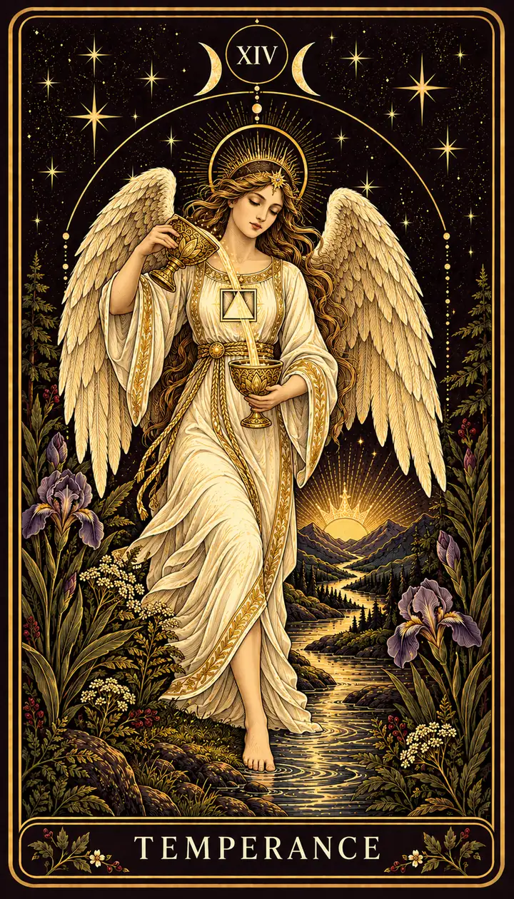 Temperance from the Gilded Garden deck
