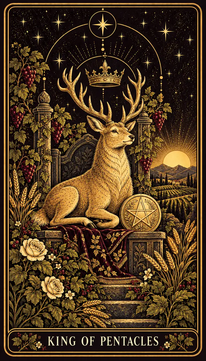 King of Pentacles from the Gilded Garden deck