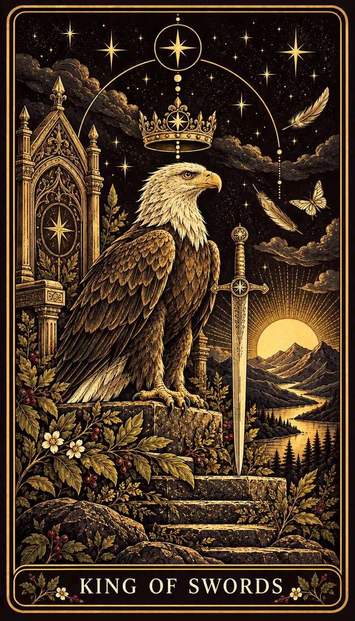 King of Swords from the Gilded Garden deck