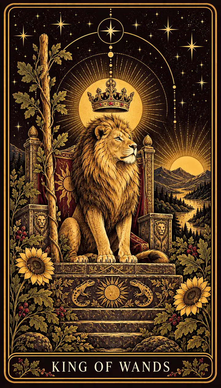 King of Wands from the Gilded Garden deck